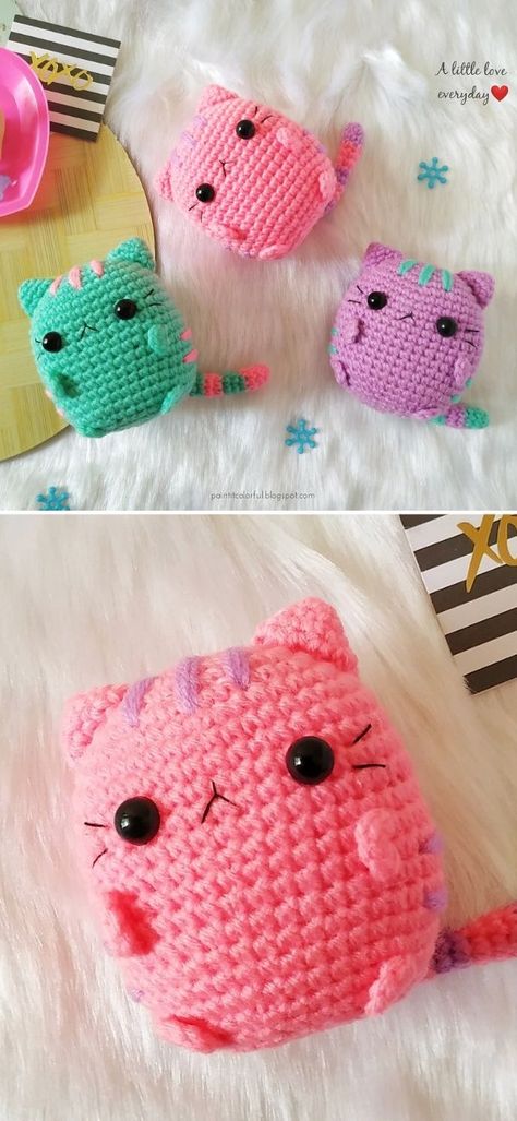 Small Crochet Gifts, 2023 Crochet, Crochet Stuffies, Crochet Cat Toys, Keychain Designs, Novelty Yarn, Crochet Cat Pattern, Crochet Plushies, Crochet Keychain Pattern