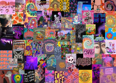 Trippy Wallpaper Laptop, Trippy Laptop Wallpaper, Trippy Collage, Ripndip Wallpaper, Macbook Background, Aesthetic Collage Wallpaper, Groovy Aesthetic, Aesthetic Rock, Collage Wallpapers