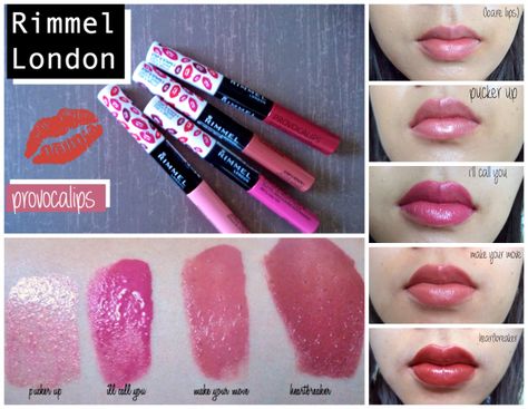 REVIEW | Rimmel London Provocalips, pucker up swatches, i'll call you swatches, make your move swatches, heartbreaker swatches Rimmel Provocalips Swatches, Rimmel Provocalips, Skincare Blog, Lip Swatches, Beauty Tricks, Makeup And Skincare, Rimmel London, Makeup To Buy, Rimmel