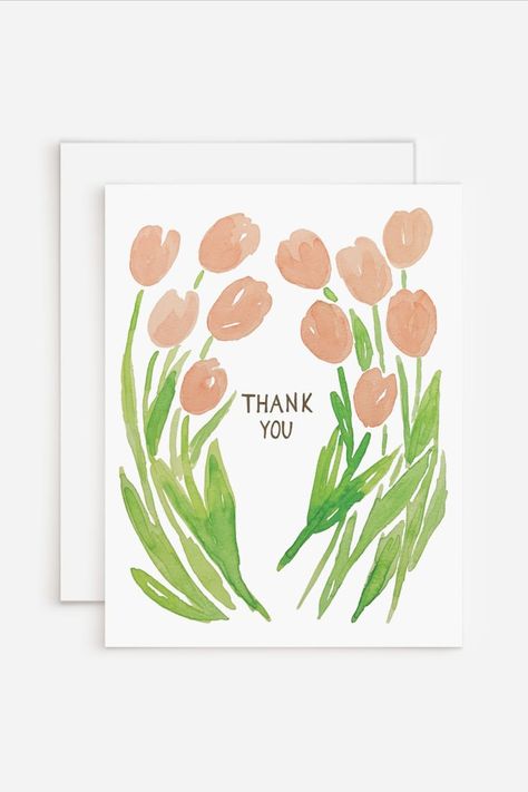 Diy Card Painting, Thank You Card Design Watercolor, Thank You Card Painting, Watercolour Thank You Cards, Thank You Card Watercolor, Thank You Card Design Ideas Handmade, Cute Thank You Card Ideas, Thank You Watercolor Cards, Watercolor Thank You Cards Diy