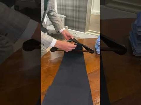 Stop trousers slipping off the hanger with this handy trick.. https://www.youtube.com/shorts/gbw0Y0Trv14 #bespoketailoring #bespoke #tailoring #suits #trousers #tips #tricks Long Trouser Hacks, Hemming Suit Pants Men, Trousers Hanger Wardrobe, How To Fix Pocket On Trouser, Hanging Trousers, The Hanger, How To Hang, Hung Up, Bespoke Tailoring