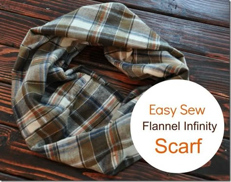 Easy Sew Flannel Infinity Scarf Dog Infinity Scarf, Fleece Scarves, Infinity Scarf Tutorial, Scarf Sewing, Sewing Scarves, Sewing Ideas Clothes, Infinity Scarfs, Fall Sewing, Scarf Tutorial