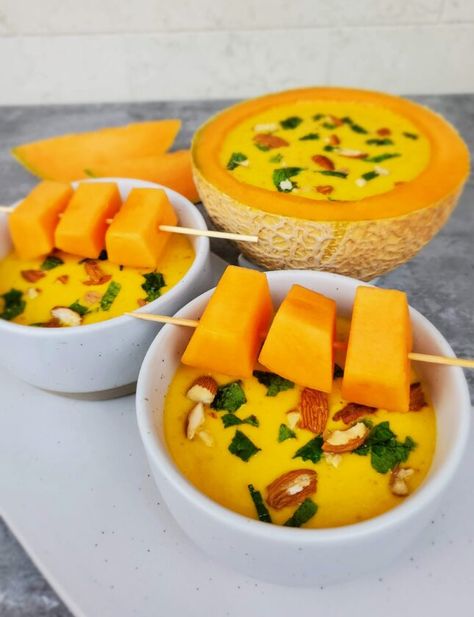 Cantaloupe Soup, Melon Soup, Coconut Milk Soup, Thai Soup, Summer Soup, Test Kitchen, Summer Party, Coconut Milk, Thai Red Curry