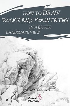 How To Draw Realistic Mountains, Drawing Hills Landscape, Drawing Rocks Pencil, How To Draw A Rock, How To Draw Rocks, Easter Eye Makeup, Sketching Landscape, How To Draw Mountains, Draw Rocks