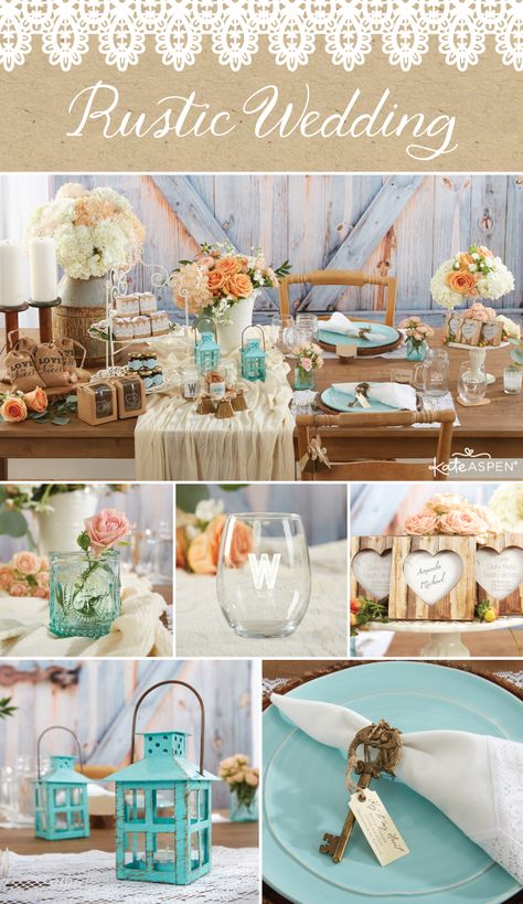 Turquoise Wedding Ideas Rustic, Turquoise And Champagne Wedding Ideas, Champagne And Turquoise Wedding, Light Turquoise Wedding Theme, Aqua Wedding Decor, Spring Wedding Colors Turquoise, Tan And Turquoise Wedding, Turquoise Wedding Centerpieces, Rustic Wedding Decor Turquoise