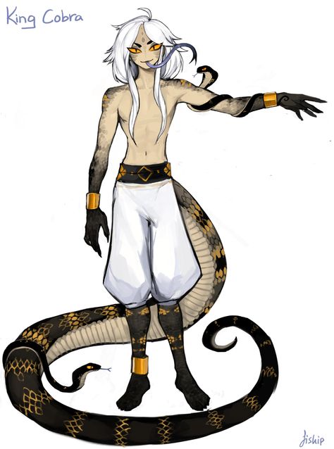 Snake Male Character, Naga Male Snake, Naga Oc Male, Reptile Character Design, Snake Character Design Male, How To Draw Snakes, Monster Oc Male, Naga Male, Snake Oc