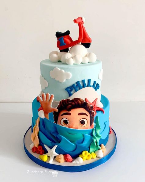 @virginias_cakedesign shared a photo on Instagram: “Philip 🛵 _________________________ Zucchero Filato Cake Design . 💌 info in direct 📱 ordini via whatsapp 3391939651 #luca #disneyluca…” • Jun 20, 2022 at 5:06pm UTC Luca Cake Ideas, Luca Birthday Cake, Luca Birthday, Luca Disney, Disney Themed Cakes, Indoor Birthday Parties, Indoor Birthday, Movie Cakes, Disney Birthday Cakes