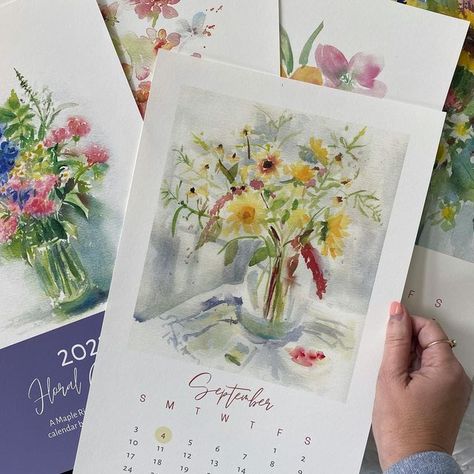 Watercolor Calendar Ideas, Artistic Calendar, Flower Calendar, Watercolor Calendar, Up Date, Calendar Ideas, The Calendar, Art Calendar, Canadian Art