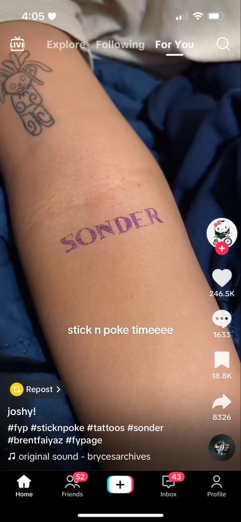 Sonder Tattoo Meaning, Sonder Tattoo Ideas, Elegant Tattoos, Tattoo Fonts, Finger Tattoos, Simplistic Tattoos, Mini Tattoos, Piercing Tattoo, Tattoos With Meaning