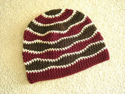 Brain Waves Beanie Cool Crochet Beanie, Crochet Layout, Crochet Hat Wavy, Wave Beanie Crochet Pattern, Retro Handmade Crochet Beanie Hat, Crochet Beanie Striped, Crochet Beanie Hat Brain, Striped Crochet Beanie, Crochet Beanie Ideas