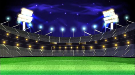 Cricket tournament night stadium background. Premium Vector | Premium Vector #Freepik #vector #background #banner #flyer #poster Cricket Stadium Background Hd, Cricket Poster Background, Cricket Tournament Poster Design, Cricket Ground Background For Editing, Cricket Background, Stadium Background, Wallpaper Clock, Cricket Tournament, Black Paper Background