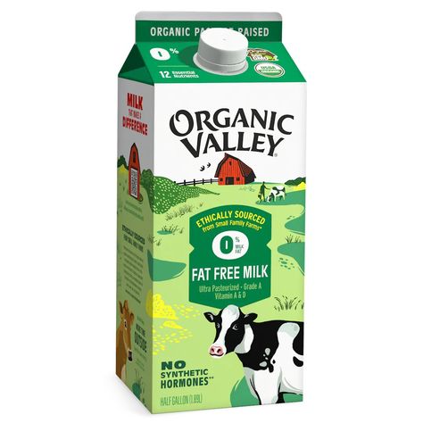 Fat Free Skim Milk | Organic Valley Organic Valley, Green Pastures, Linoleic Acid, Skim Milk, Fat Free, Usda Organic, Pesticides, Dairy, Vitamins