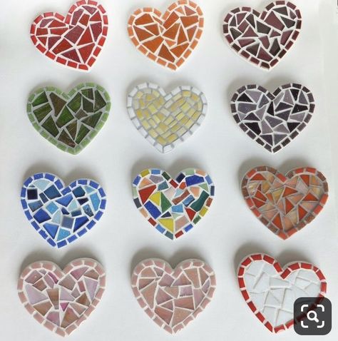 Mini Mosaic, Mosaic Hearts, Mosaic Kitchen, Heart Magnet, Mosaic Heart, Mosaic Madness, Heart Magnets, Kitchen Magnet, Mosaic Ideas