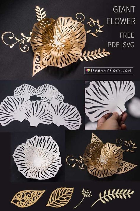 Fleurs Diy, Paper Wall Hanging, Paper Flower Template, Paper Flowers Craft, Giant Paper Flowers, Paper Flower Tutorial, Flower Template, Paper Flowers Diy, Easy Paper Crafts