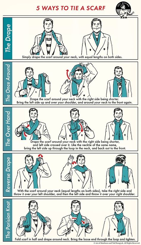 Ways To Tie A Scarf, Masquerade Outfit, Men Scarf, Tie A Scarf, Scarf Knots, Art Of Manliness, Masculine Style, Sharp Dressed Man, Scarf Tying