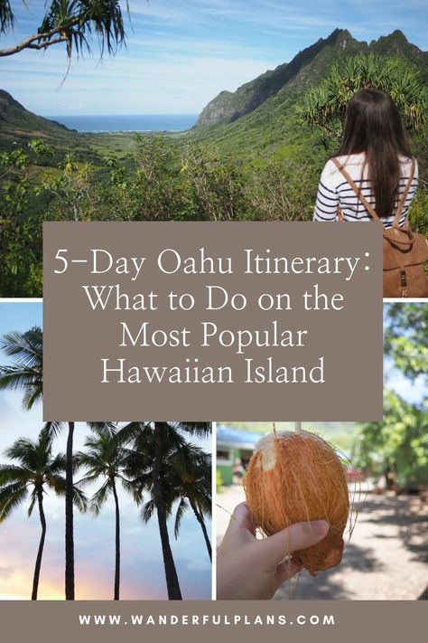 5-Day Oahu Itinerary: What to Do on the Most Popular Hawaiian Island - Wanderful Plans Oahu Itinerary 5 Days, Oahu Honeymoon, Oahu Aesthetic, Schofield Barracks Hawaii, Oahu Trip, Oahu Itinerary, Things To Do On Oahu, Hawaiian Honeymoon, Hawaii Itinerary