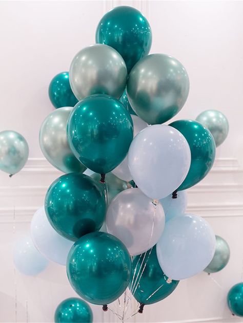 Teal Balloons, Turquoise Aesthetic, Birthday Lights, Gala Themes, Green Balloon, Teal Blue Color, Birthday Blessings, Aura Colors, Blue Birthday