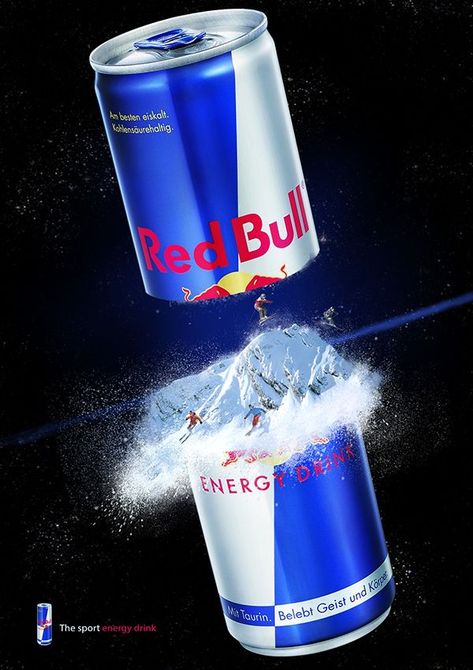 College kids run on energy drinks.. and enjoy sports. Red Bull Energy Drink, Red Bull Drinks, 광고 디자인, Creative Advertising Design, Publicidad Creativa, Drinks Design, Social Media Design Inspiration, Sports Drink, Creative Poster Design