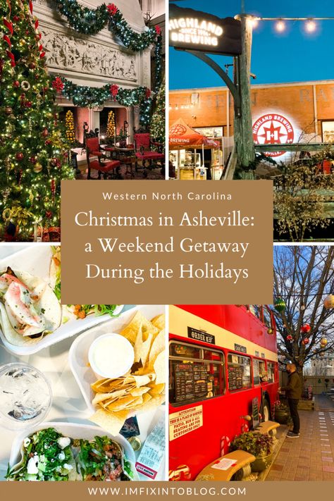 Christmas in Asheville NC | NC lifestyle | I'm Fixin' To Asheville At Christmas, Ashville North Carolina, 2023 Vacation, Franklin Nc, Christmas Getaways, North Carolina Travel, Christmas Destinations, Nc Mountains, Camping Destinations