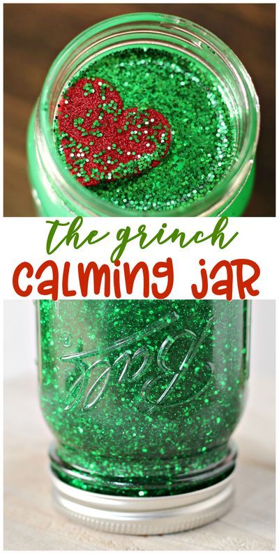 Calming Jars, Feeling Grinchy, Elementary Crafts, Sensory Jars, Calming Jar, Calm Down Jar, Family Blessings, Christmas Sensory, Grinch Crafts