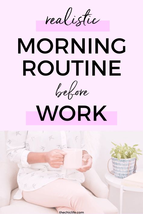 Want a realistic morning routine that you can actually do before work? Click for this simple 3-step morning routine that you can complete in 20 minutes or less! #personaldevelopment #goodvibes #highvibes #mindset #successhabits #positiveenergy #positivity #selfgrowth #manifestation Morning Schedule Before Work, Fast Morning Routine, 30 Minute Morning Routine, Early Morning Routine Before Work, Before Work Routine, 1 Hour Morning Routine, Morning Routine Working Women, Quick Morning Routine For Work, Morning Routine For Busy Women