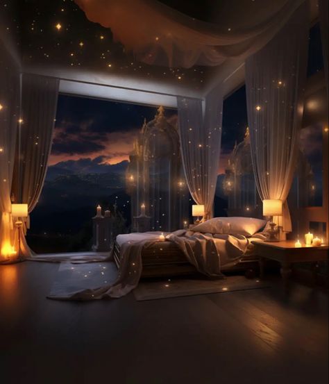 Design Bedroom Aesthetic, Bedroom Transformation, Royal Bedroom, Dreamy Space, Fantasy Bedroom, Dream Bedroom Inspiration, Indoor Greenery, Fantasy Rooms, Luxury Bedroom Master