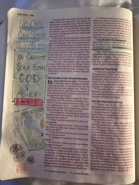 Bible Journaling Luke 16 Luke 16 Bible Journaling, Luke Bible Journaling, Luke Bible, Journey With God, Journaling Ideas Drawings, Scripture Journal, Bible Journaling Ideas Drawings, Notes Journal, Bible Journaling Ideas