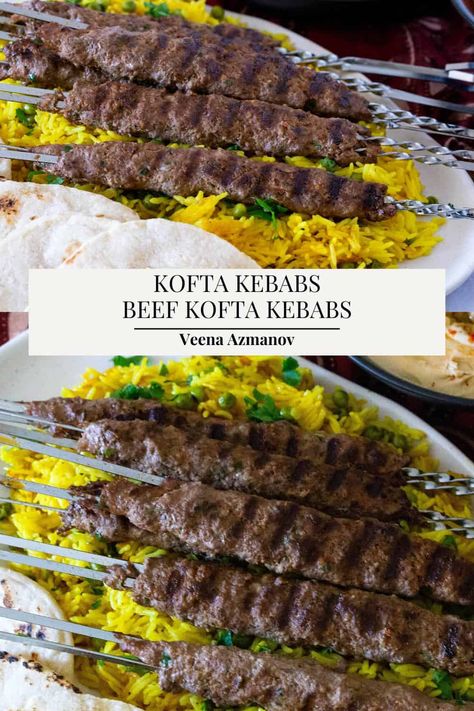 Try these kofta kebabs if you're looking for a flavorful and impressive dish to serve at your next gathering. These Middle Eastern ground beef skewers are easy to make and always a crowd-pleaser. Follow our video and a step-by-step guide to making perfectly seasoned and juicy beef kebabs that will leave a lasting impression on your guests. Ground Beef Skewers, Beef Kofta Recipe, Kebab Recipes Beef, Lamb Kabobs, Beef Kebabs, Kofta Recipe, Kebabs On The Grill, Beef Kabobs, Beef Skewers