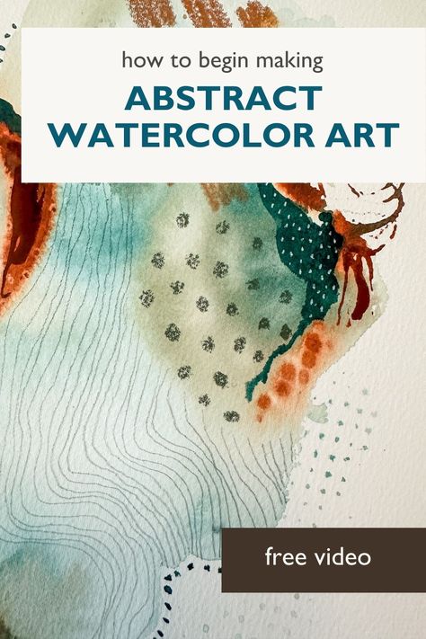 You can create abstract watercolor art, even as a beginner. Painting a loose abstract piece of art is a fun way to learn about how watercolor works and a chance to play with mark making.  Click now to watch and paint along. Watercolour Abstract Art Inspiration, Abstract Watercolor Art Tutorial, Abstract Mark Making, Abstract Watercolor Art Inspiration, Mark Making Ideas, Watercolor And Pen Art, Abstract Painting Techniques Tutorials, Watercolor Tutorial Beginner, Watercolour Sketching