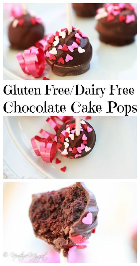 Gluten Free Cake Pops, Cake Pops Ideas, Gluten Free Valentines, Dairy Free Chocolate Cake, Pops Cake, Chocolate Cake Pops, Gluten Free Chocolate Cake, Gluten Free Holiday, Dairy Free Cake