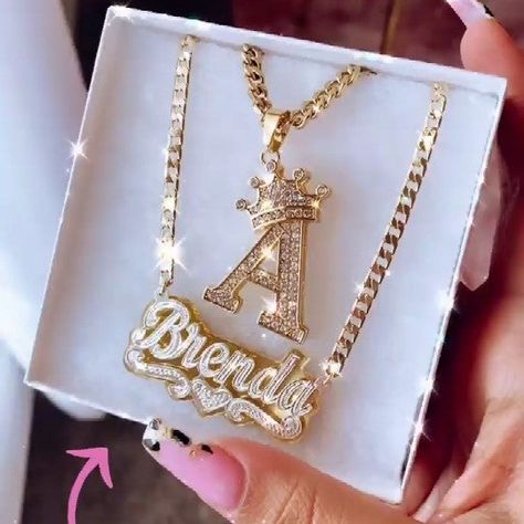 Dope Jewelry Accessories, Expensive Jewelry Luxury, Bullet Jewelry, Jewelry Accessories Ideas, Initial Necklace Gold, Dope Jewelry, Jewelry Fashion Trends, Girl Friend, Expensive Jewelry