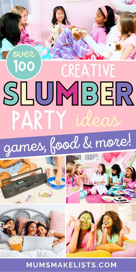 Planning a sleepover? These slumber party activities include fun ideas like spa setups, crafting stations, and themed snacks. Keep everyone entertained with creative kids sleepover activities and games that make the night unforgettable. Slumber Party Birthday, Activities For Sleepovers, Fun Things To Do At A Sleepover Birthday Party, Sleepover Party Games, Girls Sleepover Ideas Activities For Sleepovers, Sleepover Party Foods, Girls Sleepover Ideas, Kids Sleepover Activities, Games For Girls Sleepover, The Best Sleepover, Sleepover Party Ideas, Slumber Party Activities, Teen Girl Birthday Party