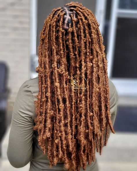 Brown Butterfly Locs with Metallic Shine Honey Brown Butterfly Locs, Butterfly Locs Color, Brown Butterfly Locs, Locs Ideas, Locs Color, Butterfly Hairstyle, Likes On Instagram, About Butterfly, Brown Butterfly