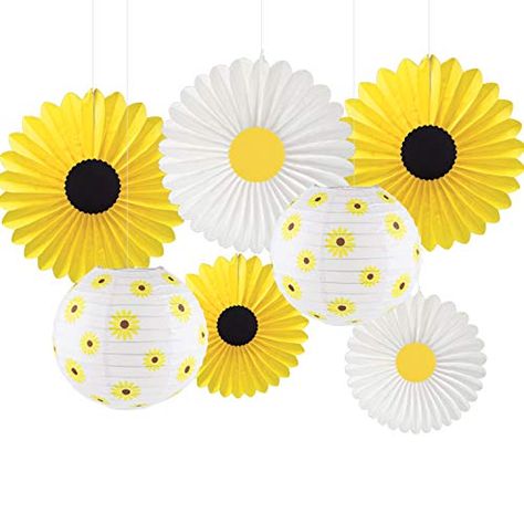 CHRORINE Sunflower Party Decorations, Sunflower Birthday Party Baby Shower Bridal Shower Wedding Decorations, Baby Shower Birthday Party Supplies Sunflower Birthday Party, Sunflower Party Decorations, Sunflower Birthday Parties, Lantern Party Decor, Paper Lanterns Party, Sunflower Birthday, Paper Fan Decorations, Sunflower Party, Sunflower Baby Showers