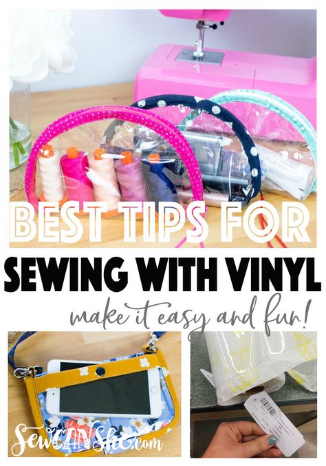 Tips for Sewing on Vinyl Sewing With Vinyl, Diy Wallet Pattern, Tips For Sewing, Diy Sewing Gifts, Mini Quilt Patterns, Diy Wallet, Sewing Tutorials Free, Beginner Sewing Projects Easy, Sewing Purses