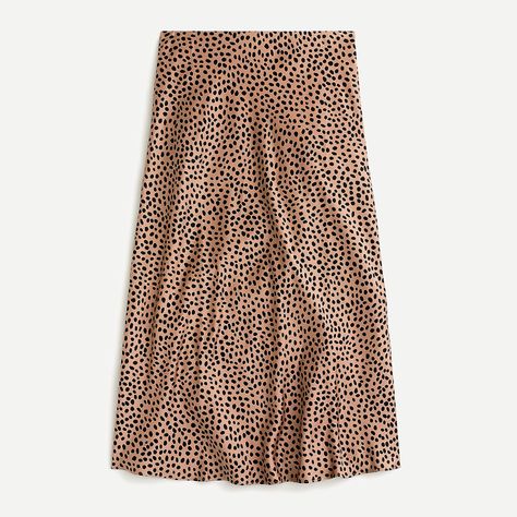 J.Crew: Pull-on Slip Skirt In Leopard Dot For Women Jcrew Fall, Casual White Sneakers, Black Straight Skirt, Lightweight Denim Jacket, Basic White Tee, Capsule Wardrobe Essentials, Cashmere Fabric, Fashion Jackson, Slip Skirts