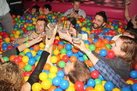 Get Buzzed And Dive Into a Ball Pit at The Best Bar Ever Ball Pit Party, Fireball Cocktails, Fireball Drinks, Frat Party, Romper Room, Japanese Pop Art, Frat Parties, Best Bar, French Restaurants