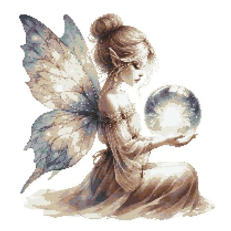 FAIRY CRYSTAL BALL Cross Stitch Pattern Cross Stitch Chart Cross Stitch Design Fairy Cross Stitch, Cross Stitch Fairy, Pattern Cross Stitch, Chart Pattern, Cross Stitch Charts, Cross Stitch Chart, Cross Stitch Kit, Stitch Design, Cross Stitch Designs