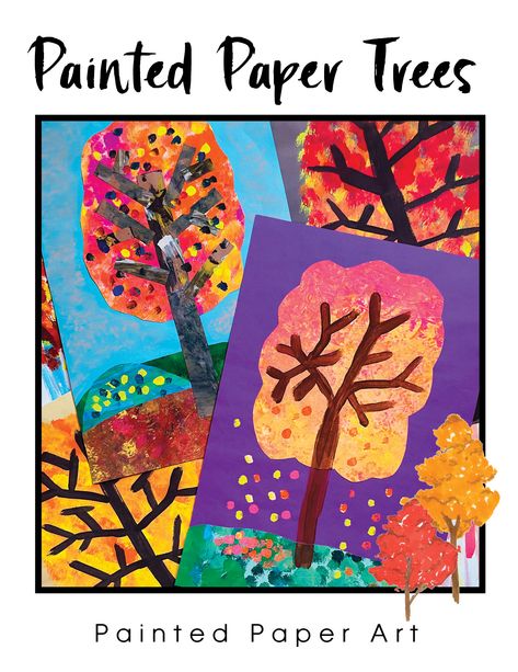 Painted Paper Trees – Painted Paper Art Painted Paper Art, Mini Masterpieces, Paper Art Projects, Fall Art Projects, Fall School, Winter Project, Paper Tree, Fall Projects, Paint Splash