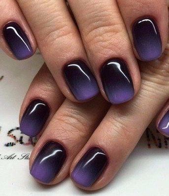 Purple Ombre Nails, Halloween Nails Diy, Ombre Nail Art Designs, Unghie Sfumate, Sns Nails, Her Nails, Nail Art Ombre, Black Nail, Dipped Nails