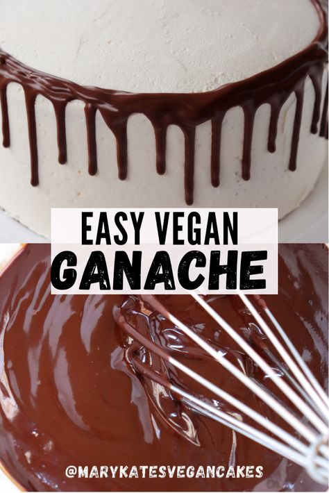 Vegan Chocolate Ganache Recipe, Vegan Ganache Recipe, Dairy Free Chocolate Ganache, Simple Chocolate Ganache, Dairy Free Ganache, Vegan Icing, Cupcake Filling, Vegan Ganache, Allergy Diet