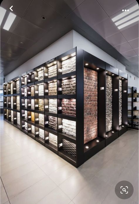 Tile Store Showroom, Tiles Showroom Interior Design, Tiles Showroom Display Ideas Interior Design, Tile Showroom Interior Design Ideas, Building Materials Store, Interior Shop Display, Sanitary Showroom, Kitchen Design Showrooms, Tiles Showroom