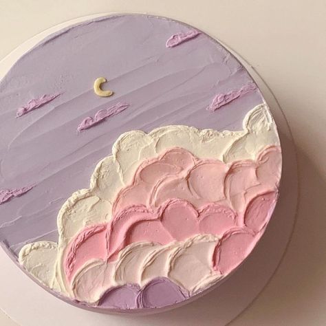 Cool Cake Designs Creative, Astetic Cakes, Cute Cake Ideas Aesthetic, Pastel Cake Birthdays, Cake Ideas Purple, Cute Birthday Cakes For Kids, Cute Simple Cakes, Aesthetic Cake Ideas, Cake Ideas Aesthetic