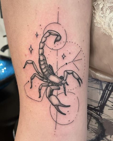 Scorpion Arm Tattoo, Scorpion Tattoo Design For Women, Scorpio Tattoo Design, Scorpion Tattoo Feminine, Side Body Tattoos, Scorpio Constellation Tattoos, Scorpion Tattoos, Happy Early Birthday, Birthday Tattoo