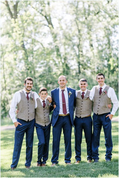 Burgundy And Navy Groomsmen Attire, Navy And Rust Wedding Groomsmen, Navy And Burgundy Groomsmen, Groomsmen Attire Casual Fall, Burgundy Groomsmen Attire Fall Wedding, Groom Vs Groomsmen Attire, Groomsmen Attire Burgundy, Groomsmen Jeans Burgundy, Groom And Groomsmen Attire Burgundy