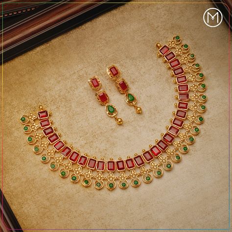 Indian Bridal Jewellery Set, Ruby Necklace Designs, Indian Gold Necklace Designs, Trendy Silver Jewelry, Ruby Jewelry Necklaces, Bridal Jewellery Set, Bridal Necklace Designs, Indian Bridal Jewellery, Antique Necklaces Design