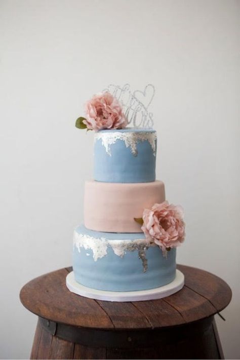 Blush And Blue Wedding Cake, Dusty Rose And Dusty Blue Wedding Cake, Dusty Blue And Blush Pink Wedding Cake, Dusty Blue And Dusty Pink Wedding Cake, Wedding Cake Blue And Pink, Navy Blue Rose Gold Blush Pink Wedding Cake, Blue And Pink Wedding Cake, Wedding Cake With Pink And Blue Flowers, Three Tier Birthday Cake