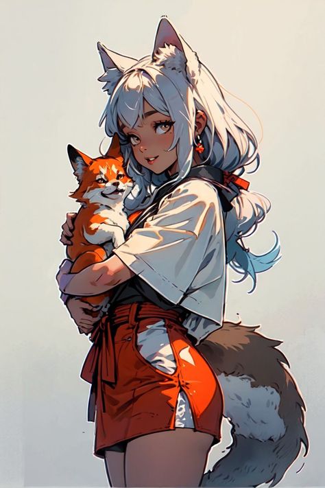 Fox Person Character Design, Fox As A Human, Half Fox Half Human, Fox Anime Character, Fox Human Hybrid, Fox Oc Art, Fox Girl Art, Fox Oc, Fox Anime