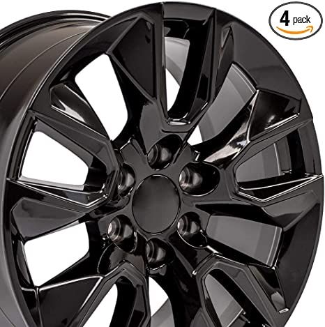 Amazon.com: OE Wheels LLC 20 Inch Fits Chevy Silverado Tahoe GMC Sierra Yukon Cadillac Escalade Silverado CV32 20x9 Rim Gloss Black SET : Automotive Silverado Wheels, 20 Inch Rims, 2019 Silverado, Replica Wheels, 20 Inch Wheels, 20 Wheels, Chevy Avalanche, Stainless Steel Accessories, Gm Trucks