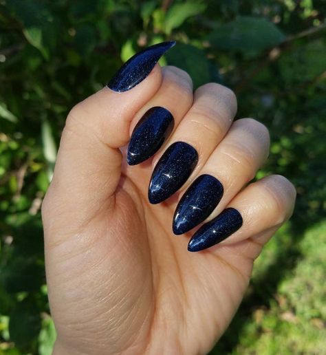 Deep Blue Sparkle Nails, Blue Sparkly Nails, Sky Blue Nails, Dark Blue Nails, Nail Blog, Sparkle Nails, Blue Sparkles, Bridal Nails, Nail Sizes